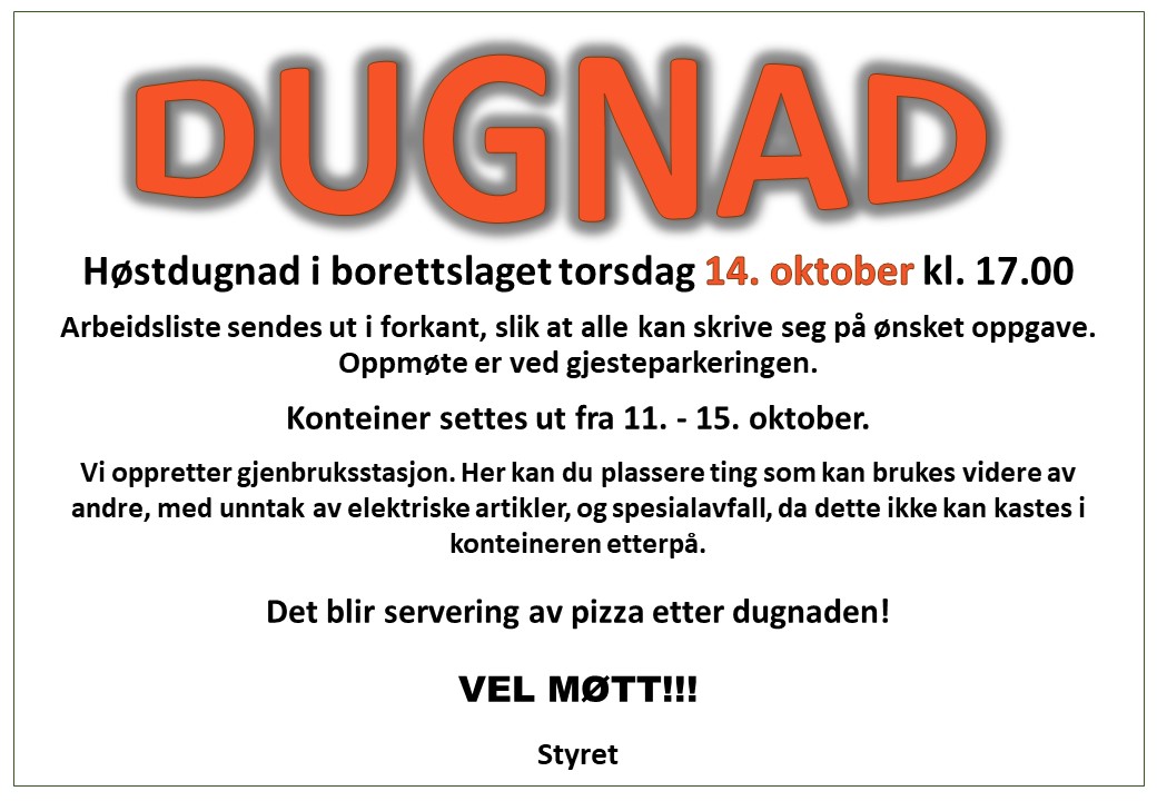 Dugnad høst 2021